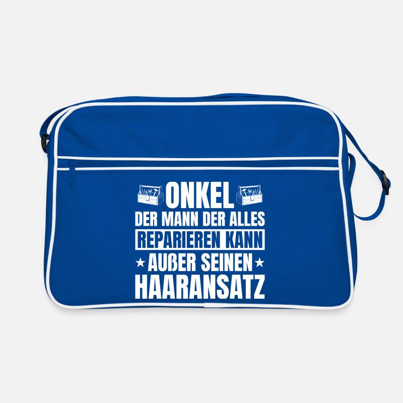 Onkel Handwerker Glatze Haaransatz Lustig Retro Tasche