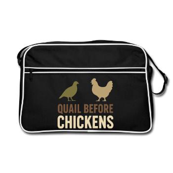 Quail Keeper Quail Farmer Backyard Quail - Retro Bag - black/white - Front