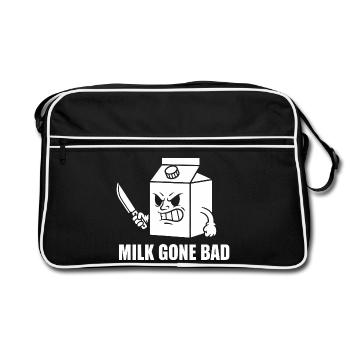 Milk Rotten Rage Cartoon - Retro Bag - black/white - Front