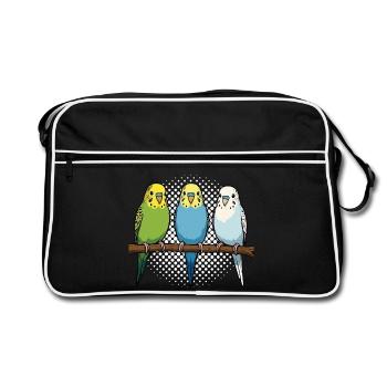 Propriétaires de perruches ondulées Propriétaires de perruches ondulées - Sac Retro - noir/blanc - Devant