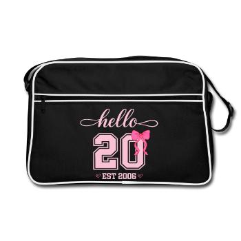 Hello 20 Est 2006 Women's Birthday Design - Retro Bag - black/white - Front
