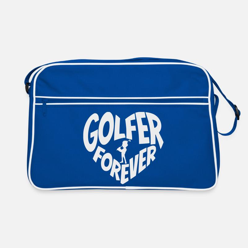 Golfer Forever Herz mit Golfspieler Retro Tasche
