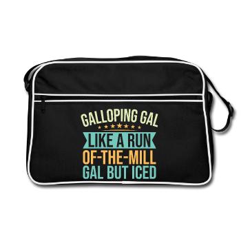 Hobby Horse Rider Galloping Gal English Riding - Retro Bag - black/white - Front