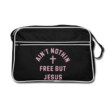 Nothing costs free, Jesus - Retro Bag - black/white - Front