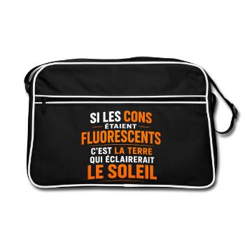 Si les cons étaient fluorescents, c'est la terre - Sac Retro - noir/blanc - Devant