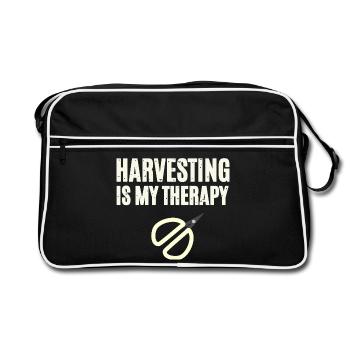 Harvesting Is My Therapy - Retro Bag - black/white - Front