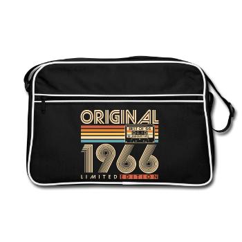 60 Birthday 60 Years 1966 Vintage Born - Retro Bag - black/white - Front