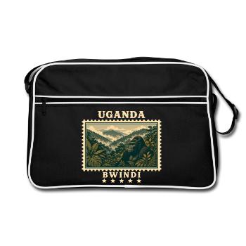 Uganda Bwindi Vintage Travel Brand - Retro Bag - black/white - Front