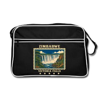 Zimbabwe Victoria Falls Vintage Travel Brand - Retro Bag - black/white - Front