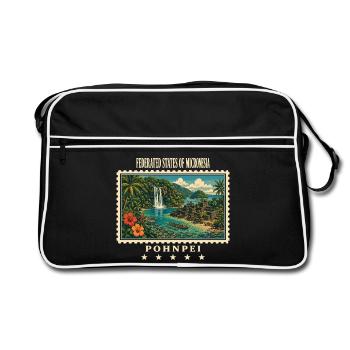 Micronesia Pohnpei Vintage Travel Brand - Retro Bag - black/white - Front