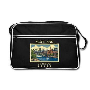 Schottland_Glasgow_Vintage_Reisemarke - Retro Bag - black/white - Front