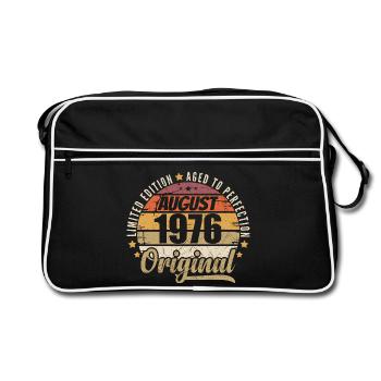 Août 1976 Anniversaire Vintage Rétro Août 1976 - Sac Retro - noir/blanc - Devant