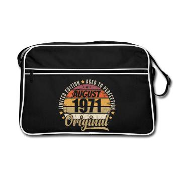 August 1971 Retro Vintage Geburtstag August 1971 - Retro Tasche - Schwarz/Weiß - Vorne