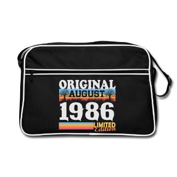 Vintage août 1986 Vintage Rétro Anniversaire - Sac Retro - noir/blanc - Devant