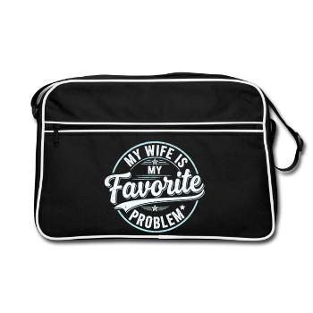 My Wife is My Favorite Problem Shirt Funny Quote  - Sac Retro - noir/blanc - Devant