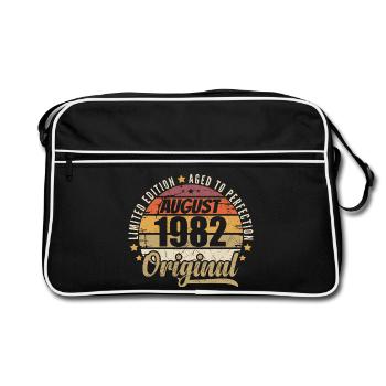 Août 1982 Anniversaire Vintage Rétro Août 1982 - Sac Retro - noir/blanc - Devant