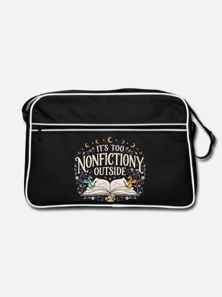 Draußen ist es zu sachlich - Retro Tasche - Schwarz/Weiß