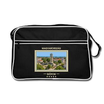 Ungarn Siófok Vintage Reisemarke - Retro Tasche - Schwarz/Weiß - Vorne