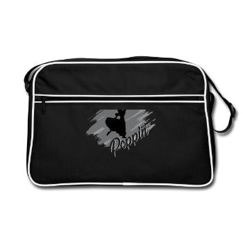 Poppin with the umbrella - Retro Bag - black/white - Front