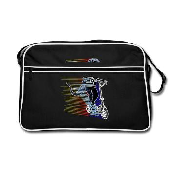 Escooter Electroroller E-Roller Raptor Bestseller - Retro Tasche - Schwarz/Weiß - Vorne