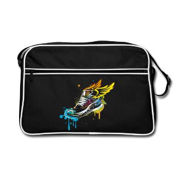 Sneaker graffiti avec des ailes - Sac Retro - noir/blanc - Devant