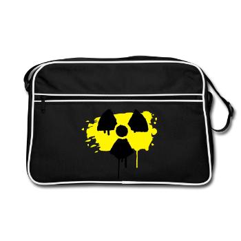 radio active sign as graffiti - Retro Bag - black/white - Front