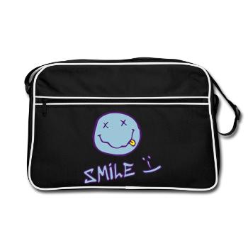 Visage souriant - Sac Retro - noir/blanc - Devant