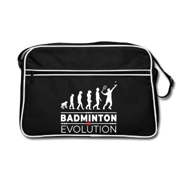 Badminton is evolution - Message Humour Parodie - Sac Retro - noir/blanc - Devant