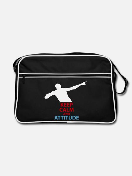 Silhouette calme et attitude - Sac Retro - noir/blanc - Devant