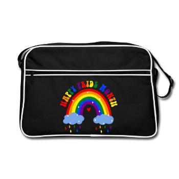 Happy Pride Month LGBT Rainbow - Retro Bag - black/white - Front