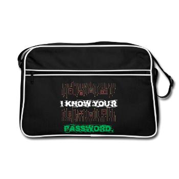 Ich kenne dein Passwort I Know Your Password - Retro Bag - black/white - Front