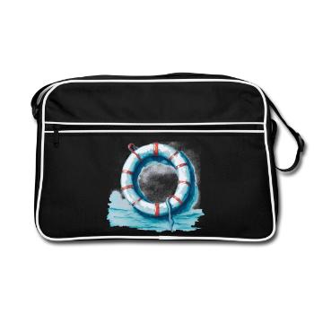 Bouée de sauvetage - Sac Retro - noir/blanc - Devant