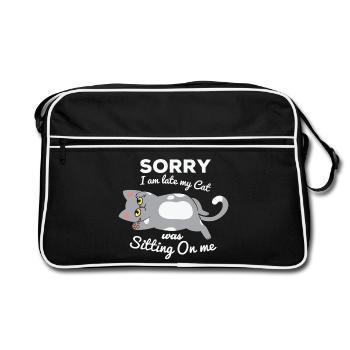 not in the morning, being late, missing the alarm clock - Retro Bag - black/white - Front