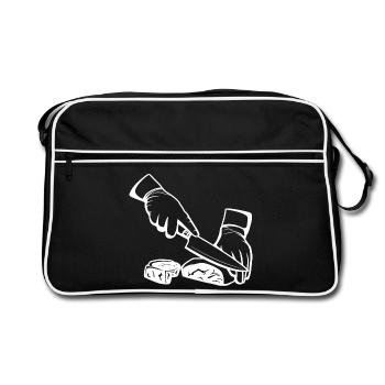 Croquis de découpe de viande - Sac Retro - noir/blanc - Devant
