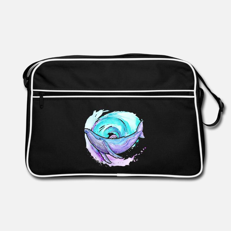 Buckelwal Aquarell Retro Tasche