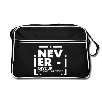 N’abandonnez jamais, rien n’est impossible - Sac Retro - noir/blanc - Devant