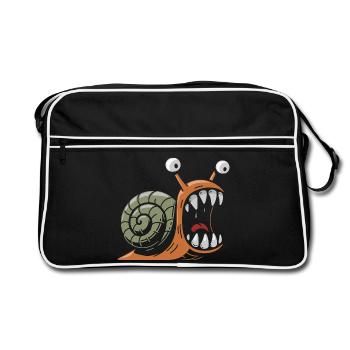 Snail with large teeth - Retro Bag - black/white - Front