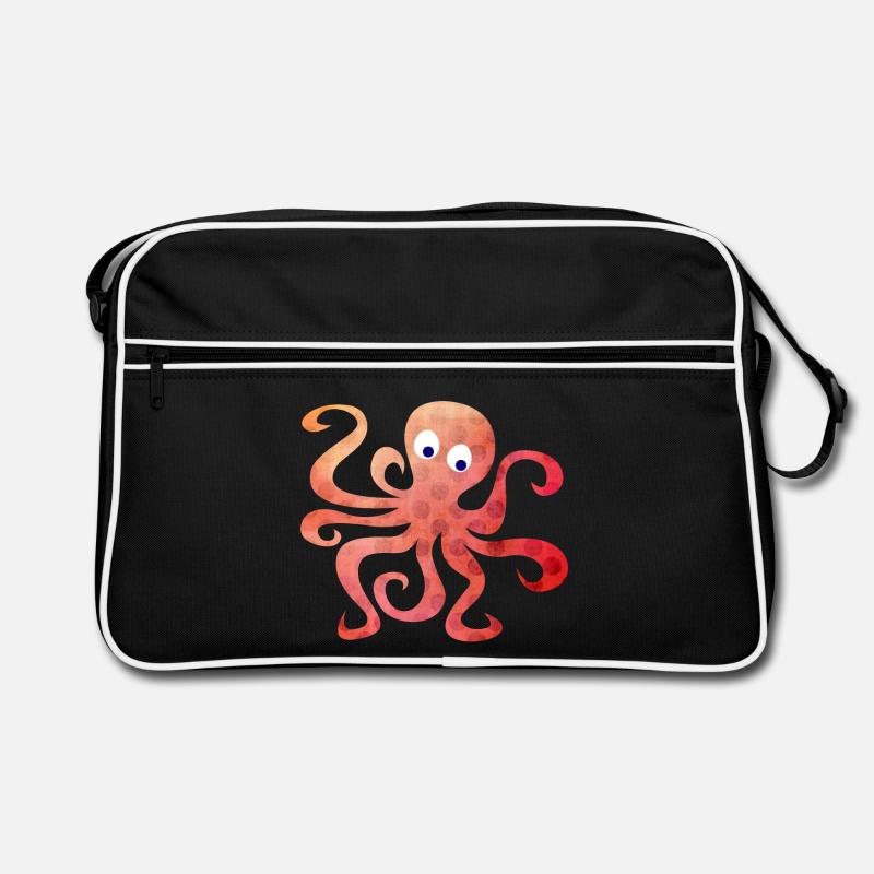 Octopus Dots Squid Tentacle Comic Retro Bag