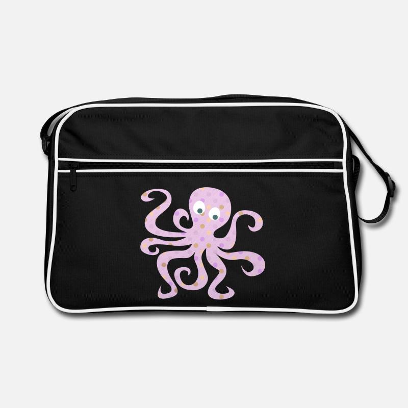 Octopus Dots Pink Dots Nursery Squid Retro Bag