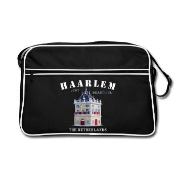 Haarlem Facade De Waag, Pays-Bas Dessin à la main - Sac Retro - noir/blanc - Devant