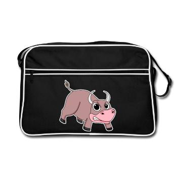 Taureau Motif Animal Enfants - Sac Retro - noir/blanc - Devant