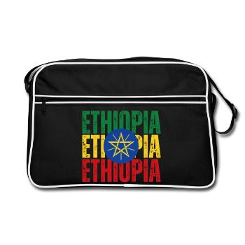 Drapeau éthiopien, fierté éthiopienne - Sac Retro - noir/blanc - Devant