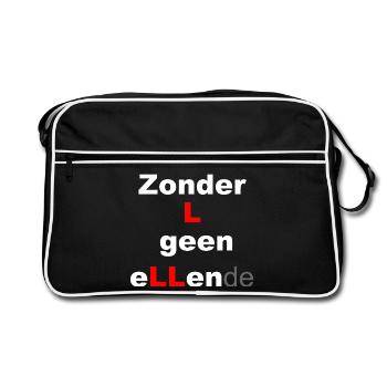 Abstract Geometric Art Pattern Print - Retro Bag - black/white - Front