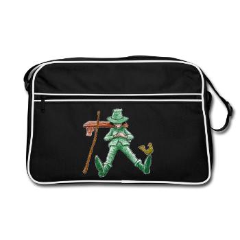 Une sieste pour le vagabond vert "GreenVagrant" - Sac Retro - noir/blanc - Devant