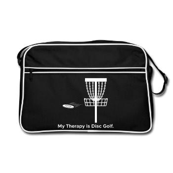 My Therapy is Disc Golf - Retro Bag - black/white - Front