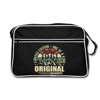 oktober 1961 - Geschenk zum 64.Geburtstag oktober  - Retro Tasche - Schwarz/Weiß - Vorne
