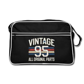 Retro Vintage 1995 Birthday Bday - Retro Bag - black/white - Front