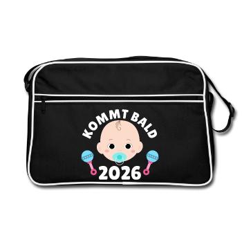 Future maman PROCHAINEMENT 2026 Drôle - Sac Retro - noir/blanc - Devant