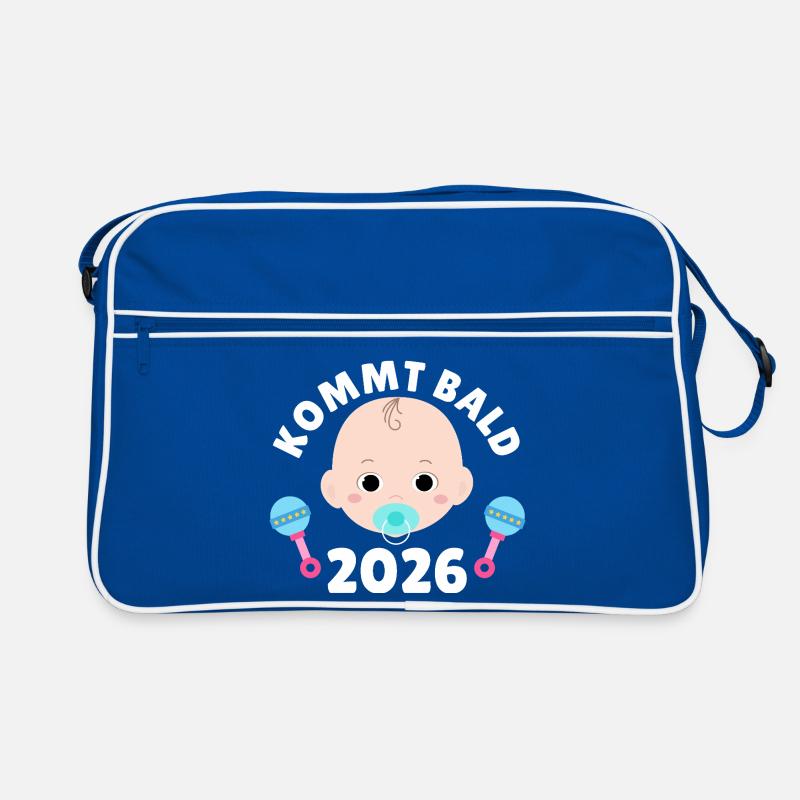 Werdende Mutter KOMMT BALD 2026 Lustiges Retro Tasche