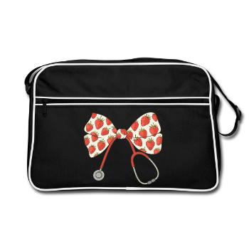 Nurse, Stethoscope, Loop - Retro Bag - black/white - Front